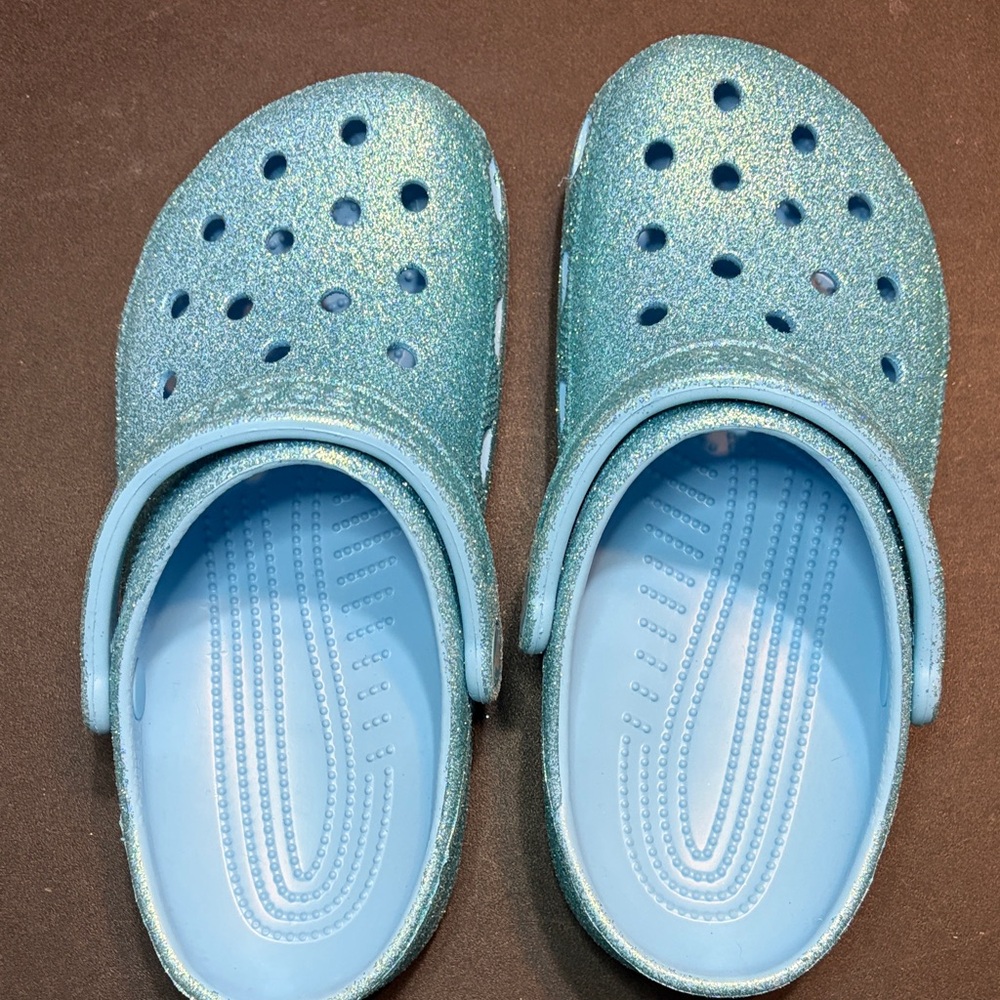 CROCS Slip-On Clogs light blue with glitter  M5/W7